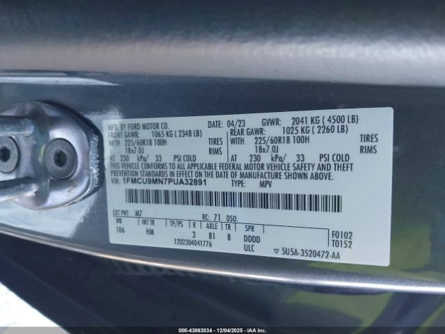 2023 FORD ESCAPE 1FMCU9MN7PUA32891 Photo 8