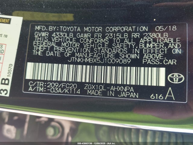 JTNKHMBX5J1009089 Toyota C-hr Xle Premium