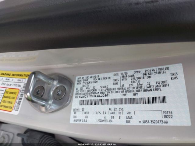 2020 LINCOLN CORSAIR 5LMCJ1C95LUL30801 Photo 8