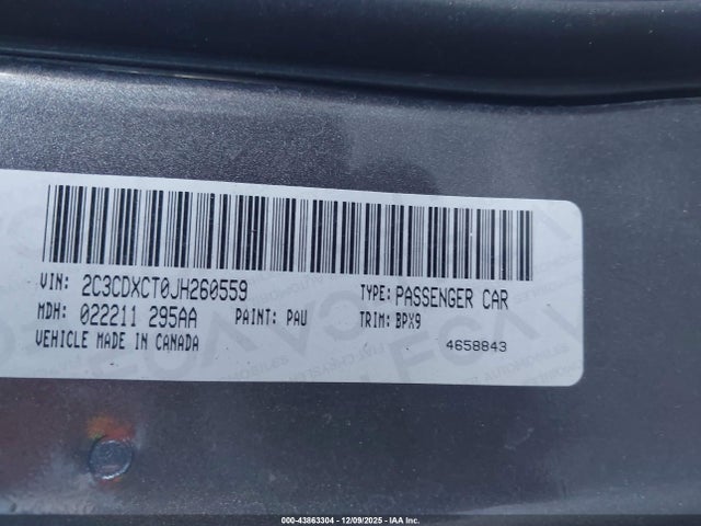 43863304 :رقم المزاد ، 2C3CDXCT0JH260559 vin ، 2018 Dodge Charger R/t Rwd مزاد بيع