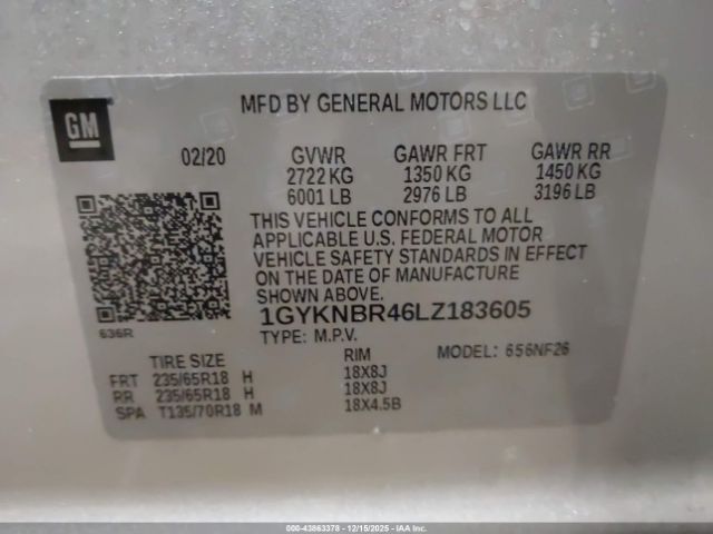 2020 CADILLAC XT5 1GYKNBR46LZ183605 Photo 8