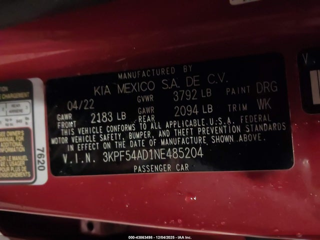 KIA Forte Gt-line 2022 3KPF54AD1NE485204 Image 9
