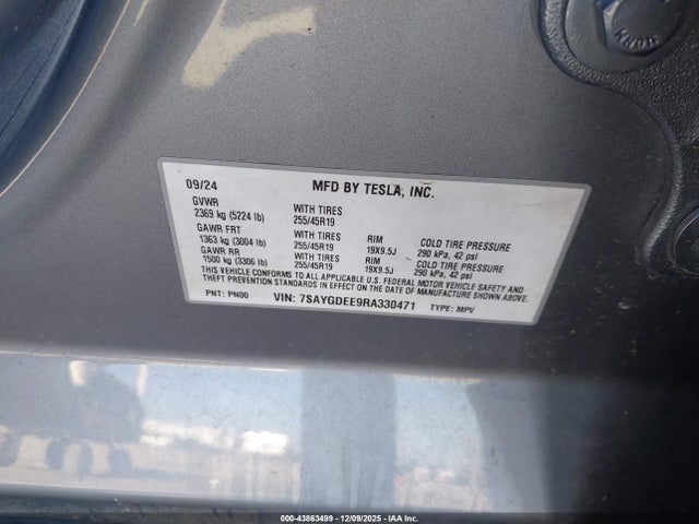 2024 TESLA MODEL Y 7SAYGDEE9RA330471 Photo 8