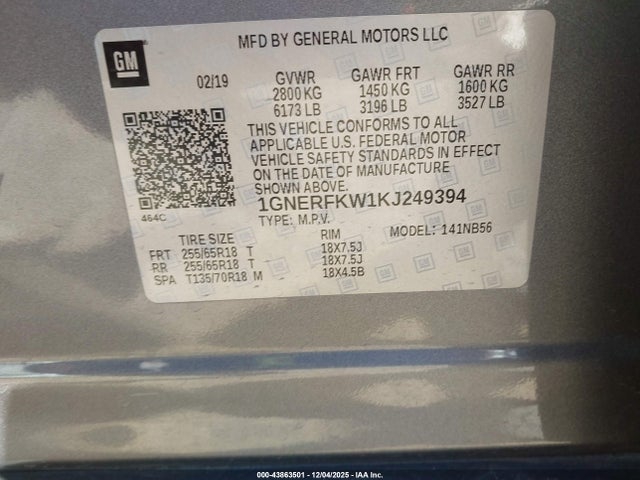 1GNERFKW1KJ249394 Chevrolet Traverse Ls