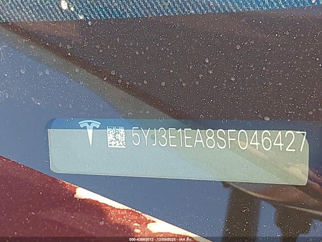 2025 TESLA MODEL 3 5YJ3E1EA8SF046427 Photo 8