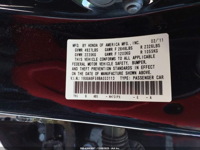 2011 ACURA TL 19UUA9F59BA003113 Photo 8