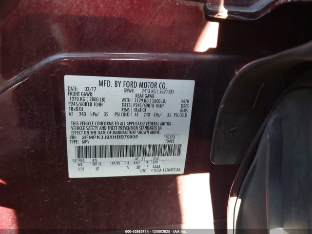 2FMPK3J9XHBB79905 Ford EDGE SEL