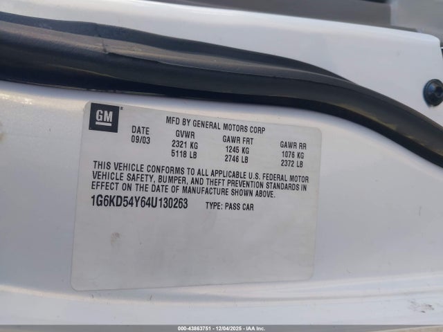 2004 CADILLAC DEVILLE 1G6KD54Y64U130263 Photo 8