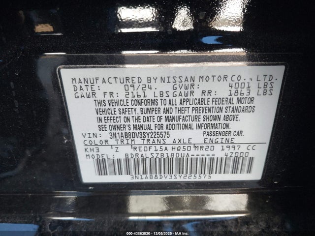 Nissan SENTRA SR 2025 3N1AB8DV3SY225575 Image 9
