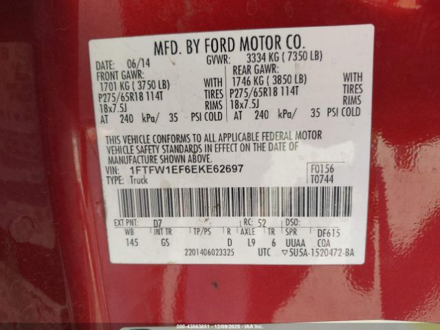 2014 FORD F-150 1FTFW1EF6EKE62697 Photo 8