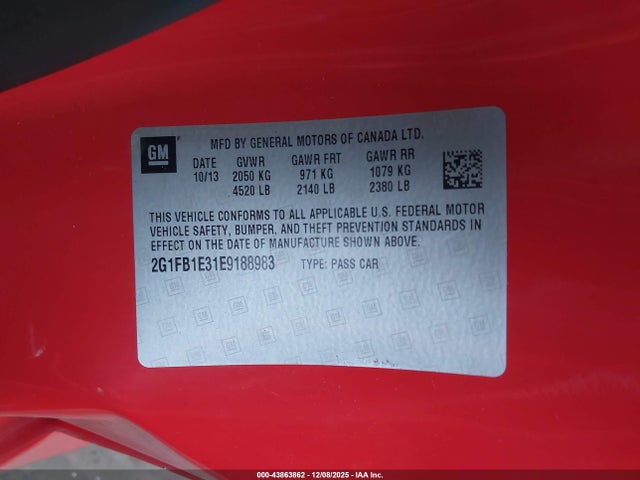 Chevrolet Camaro 1lt 2014 2G1FB1E31E9188983 Image 9
