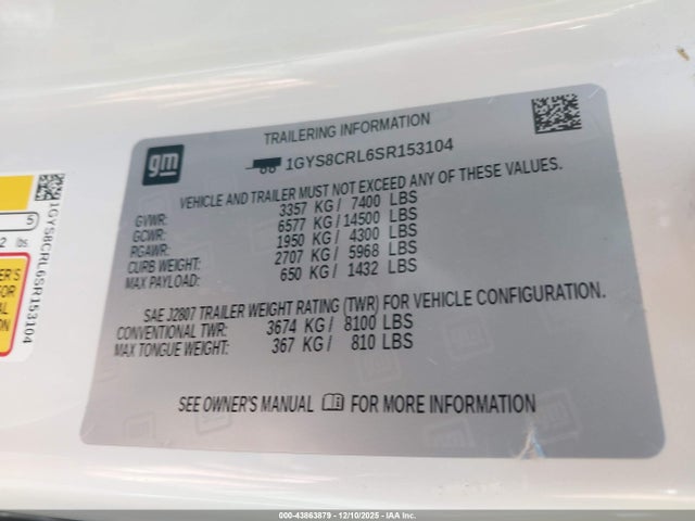 2025 CADILLAC ESCALADE 1GYS8CRL6SR153104 Photo 8