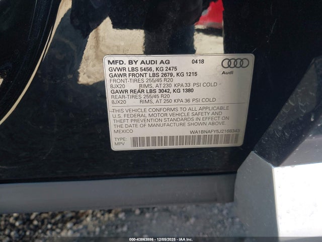2018 AUDI Q5 WA1BNAFY5J2168343 Photo 8
