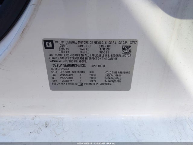 3GTU1NER0HG346933 GMC Sierra 1500 Slt