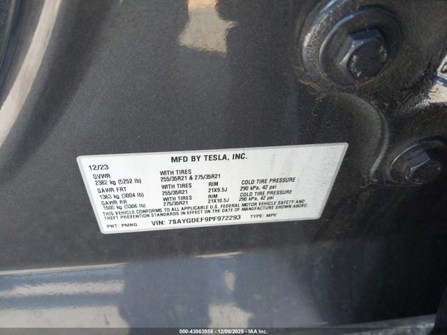 2023 TESLA MODEL Y 7SAYGDEF9PF972293 Photo 8