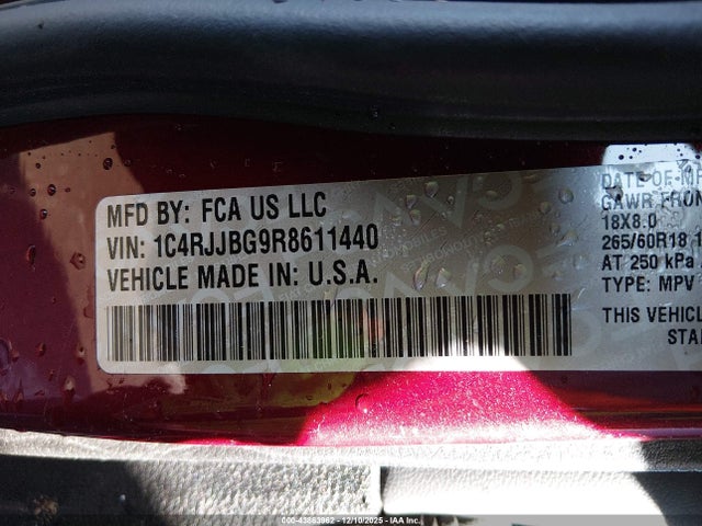 1C4RJJBG9R8611440 Jeep Grand Cherokee L Limited 4x2