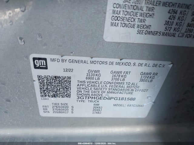 2023 GMC SIERRA 1500 3GTPHGED6PG181588 Photo 8