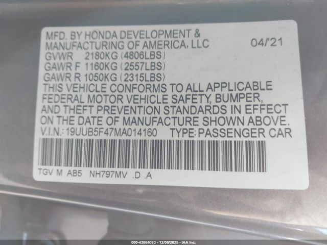 2021 ACURA TLX 19UUB5F47MA014160 Photo 8