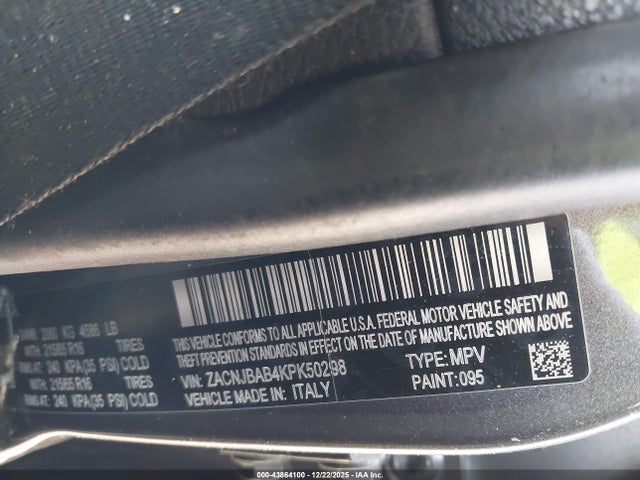 ZACNJBAB4KPK50298 Jeep Renegade Sport 4x4