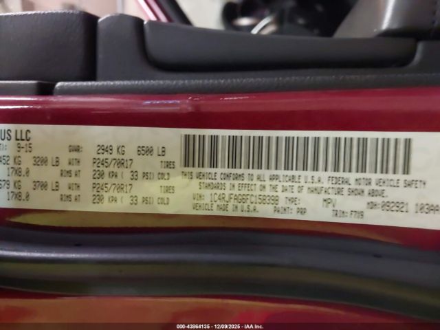 2015 JEEP GRAND CHEROKEE 1C4RJFAG6FC158398 Photo 8