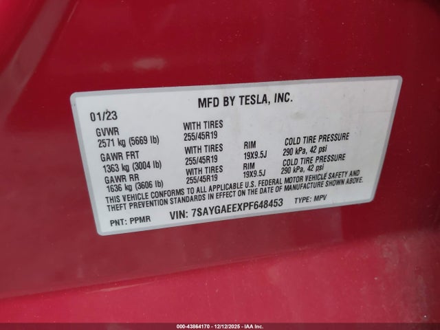 2023 TESLA MODEL Y 7SAYGAEEXPF648453 Photo 8
