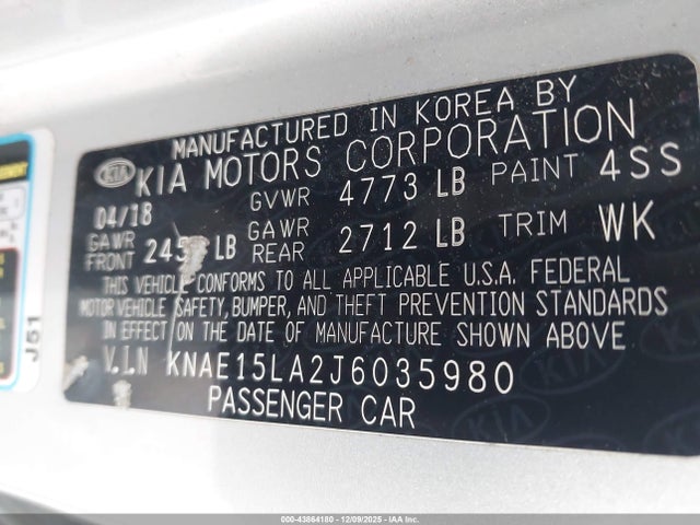 KNAE15LA2J6035980 KIA Stinger
