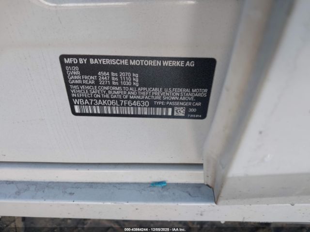 2020 BMW 228I GRAN COUPE WBA73AK06L7F64630 Photo 8