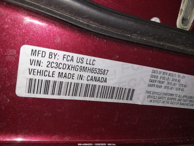 2021 DODGE CHARGER 2C3CDXHG9MH653587 Photo 8