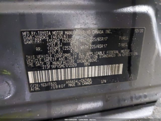 2021 TOYOTA RAV4 2T3F1RFV5MC172929 Photo 8