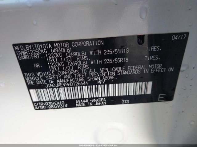 2017 TOYOTA RAV4 HYBRID JTMDJREV9HD126644 Photo 8