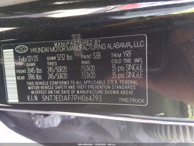 2023 HYUNDAI SANTA CRUZ 5NTJEDAF7PH064793 Photo 8