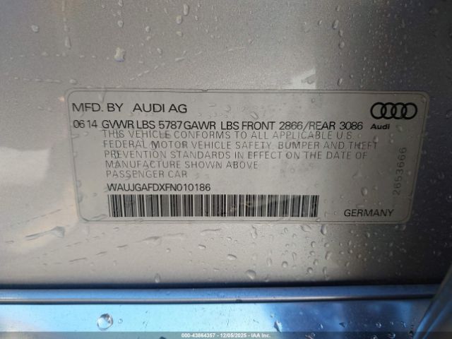 2015 AUDI A8 WAUJGAFDXFN010186 Photo 8