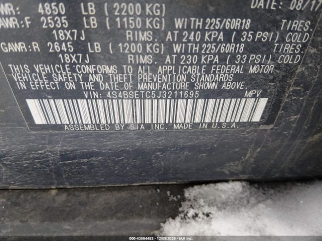 2018 SUBARU OUTBACK 4S4BSETC5J3211695 Photo 8