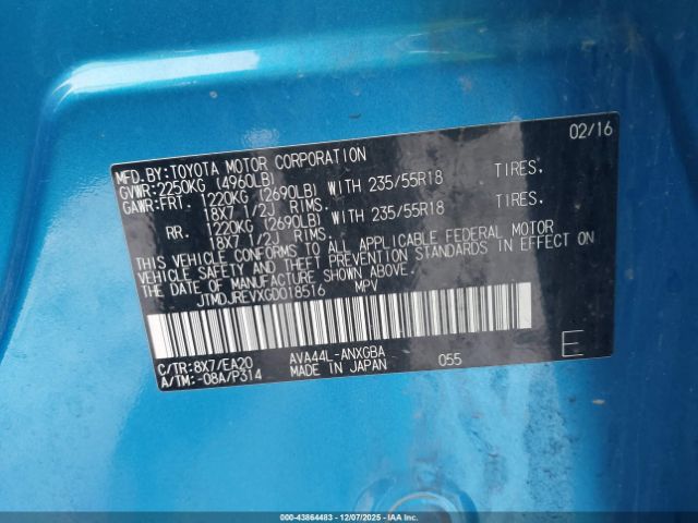 2016 TOYOTA RAV4 HYBRID JTMDJREVXGD018516 Photo 8