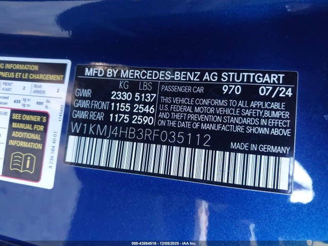 W1KMJ4HB3RF035112 Mercedes-Benz Cle 300 4matic