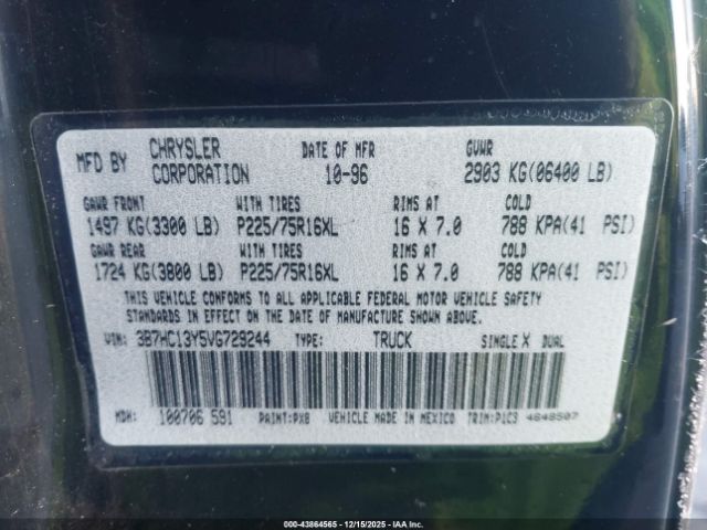 1997 DODGE RAM 1500 3B7HC13Y5VG729244 Photo 8