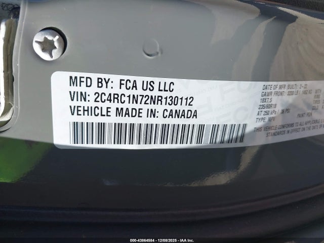 2022 CHRYSLER PACIFICA HYBRID 2C4RC1N72NR130112 Photo 8
