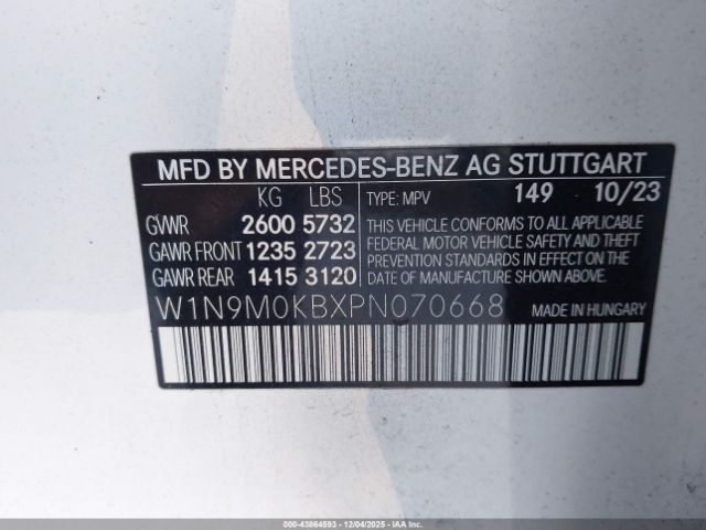 2023 MERCEDES-BENZ EQB 300 SUV W1N9M0KBXPN070668 Photo 8