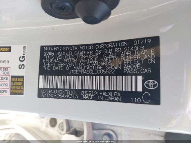 2020 TOYOTA COROLLA JTDEPRAE0LJ005522 Photo 8