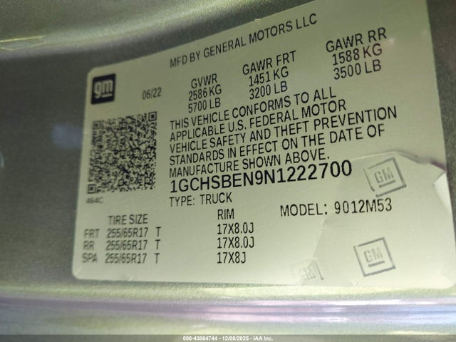 2022 CHEVROLET COLORADO 1GCHSBEN9N1222700 Photo 8