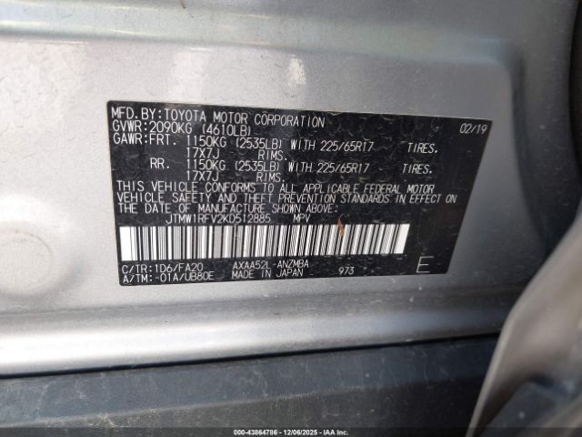 2019 TOYOTA RAV4 JTMW1RFV2KD512885 Photo 8