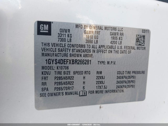 2011 CADILLAC ESCALADE 1GYS4DEFXBR266281 Photo 8