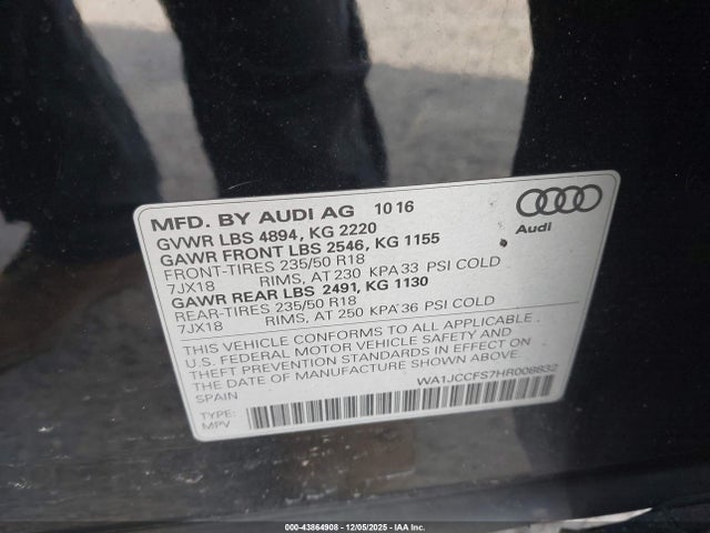 2017 AUDI Q3 WA1JCCFS7HR008832 Photo 8
