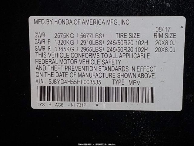 2017 ACURA MDX 5J8YD4H55HL003535 Photo 8