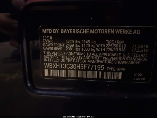 WBXHT3C30H5F77195 BMW X1 Xdrive28i