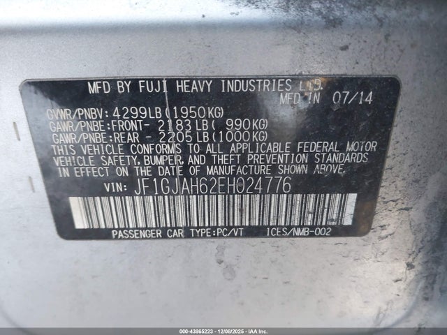 JF1GJAH62EH024776 Subaru Impreza 2.0i Limited