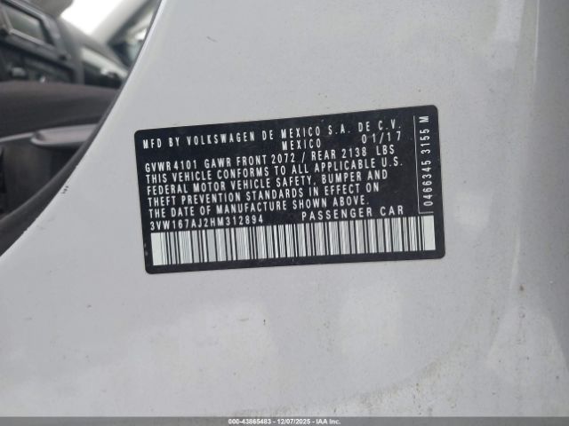 2017 VOLKSWAGEN JETTA 3VW167AJ2HM312894 Photo 8