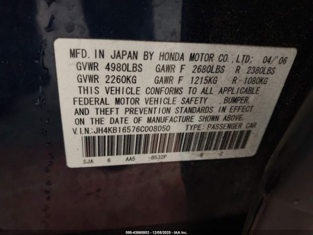 2006 ACURA RL JH4KB16576C008050 Photo 8