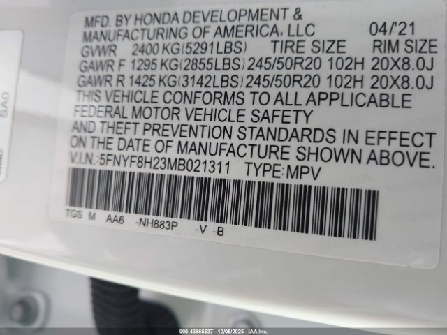2021 HONDA PASSPORT 5FNYF8H23MB021311 Photo 8