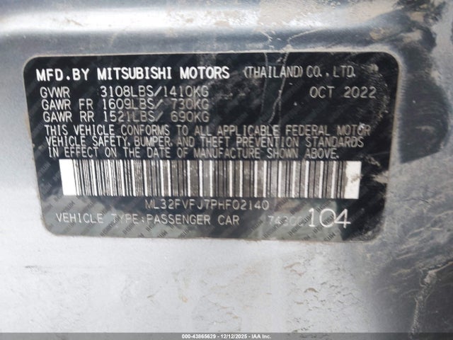 2023 MITSUBISHI MIRAGE G4 ML32FVFJ7PHF02140 Photo 8